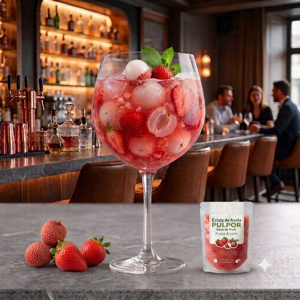 Éclats des Fruits — Litchi & Fraise | 30 sachets × 50g