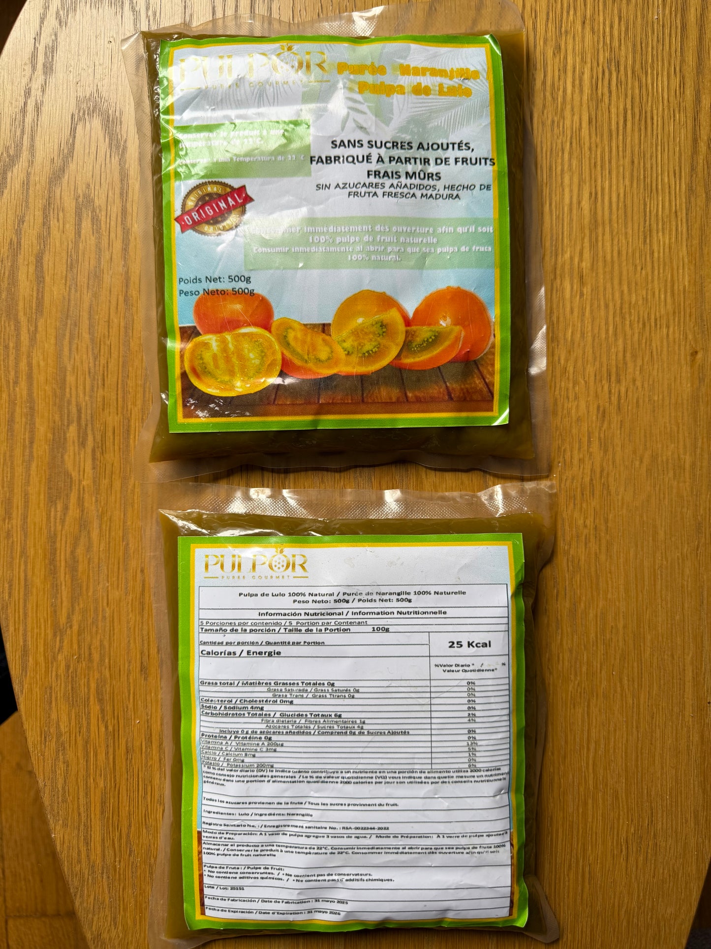 Purée de Lulo 100% Naturelle | Le "Kiwi des Andes" (500g)