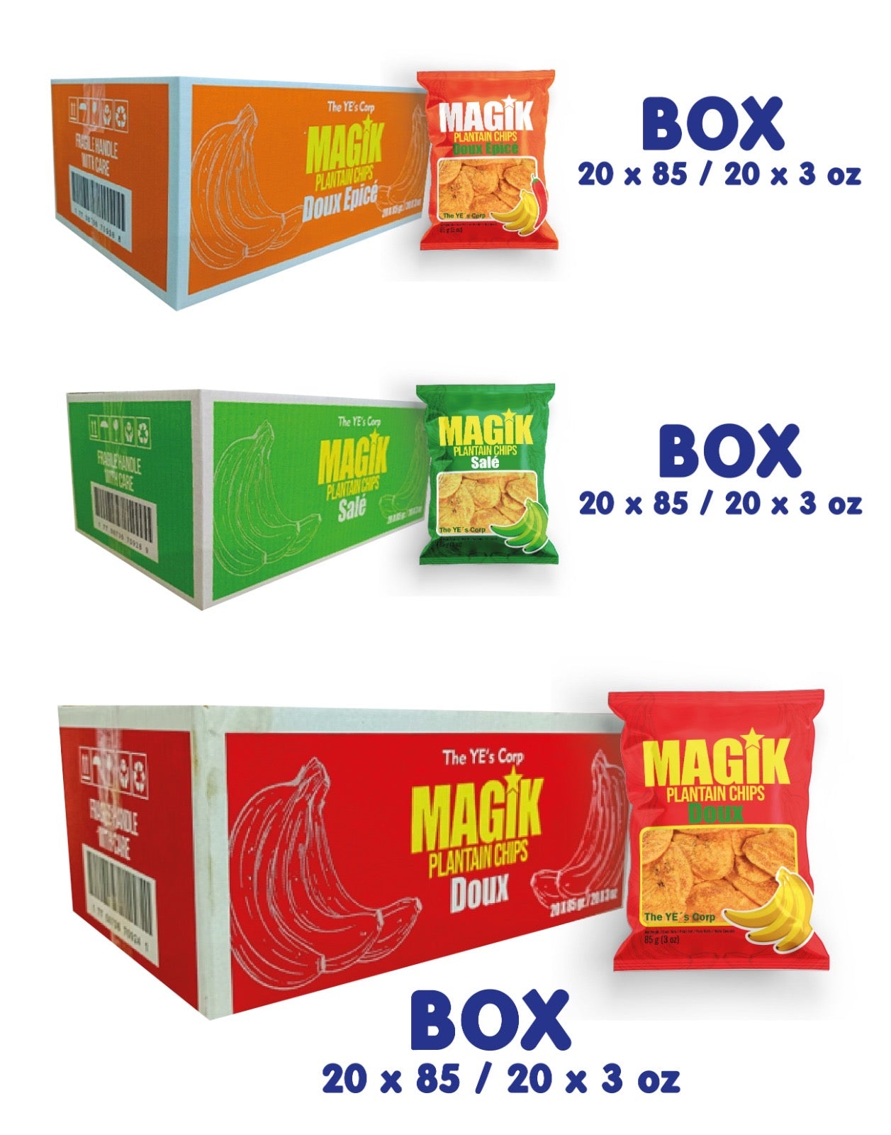 Chips Banane Plantain Magik Vert Salee 85gr x 20U