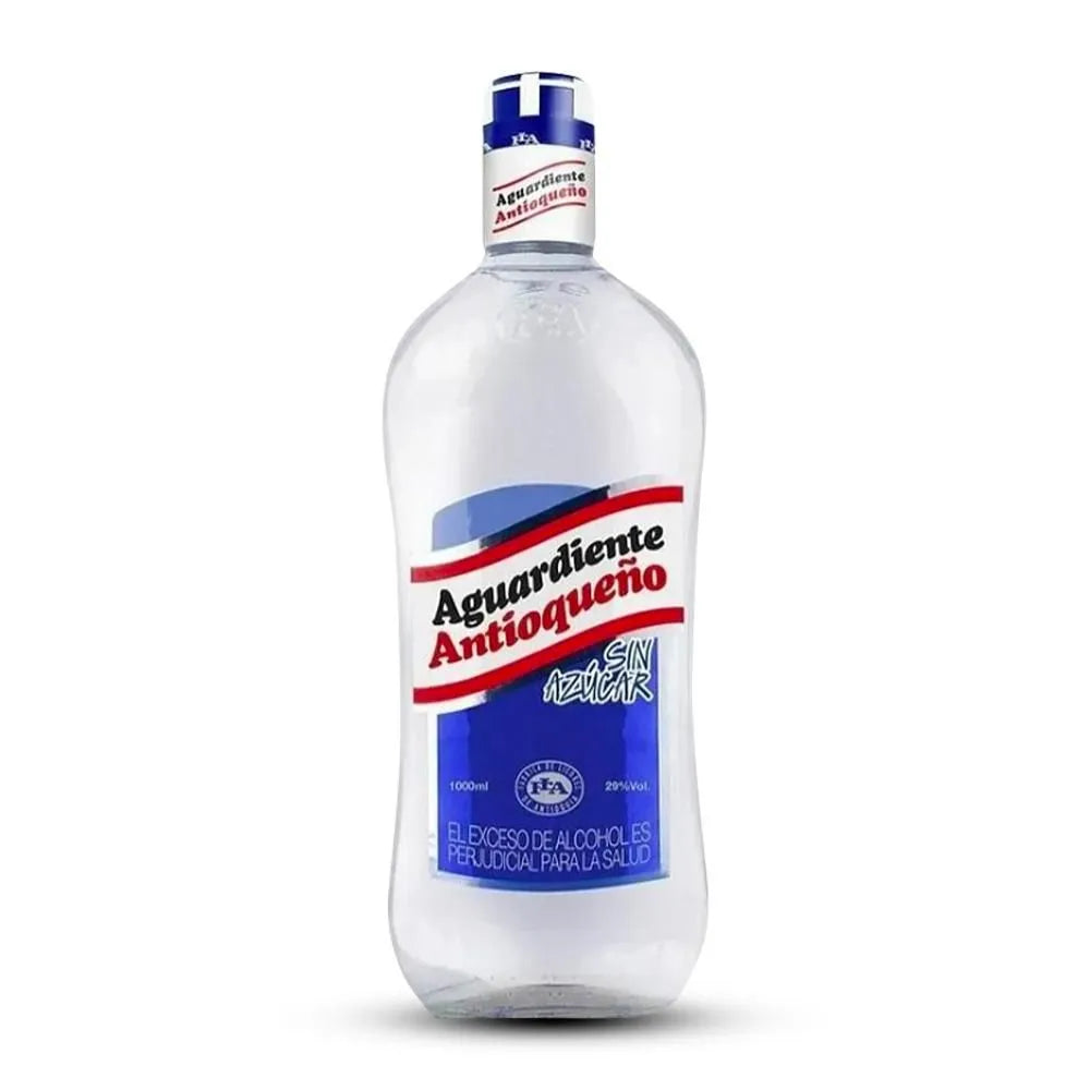 Aguardiente Antioqueño Sin Azúcar (Tapa Azul) – 1 Litre x 12 unités
