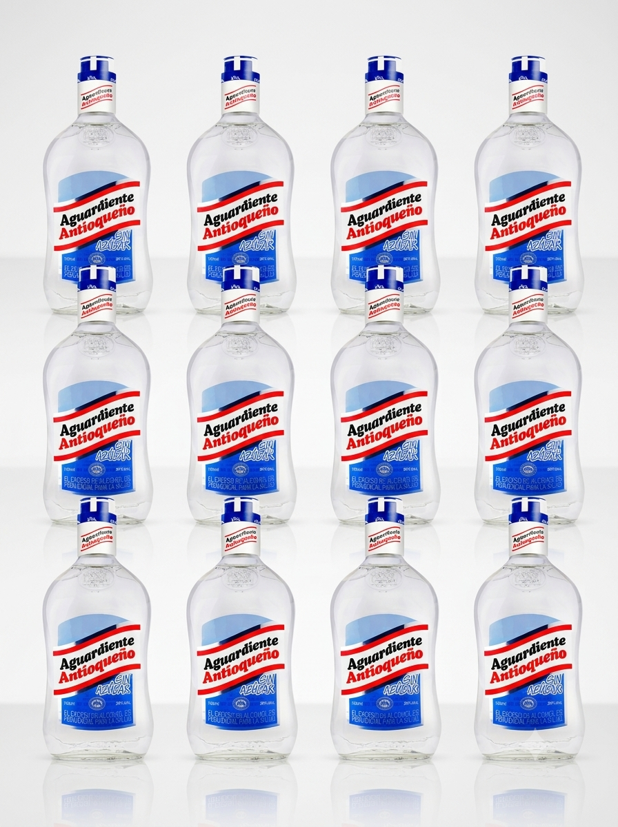 Caja Aguardiente Antioqueño Sin Azúcar (Tapa Azul) – 70 cl x 12 unités