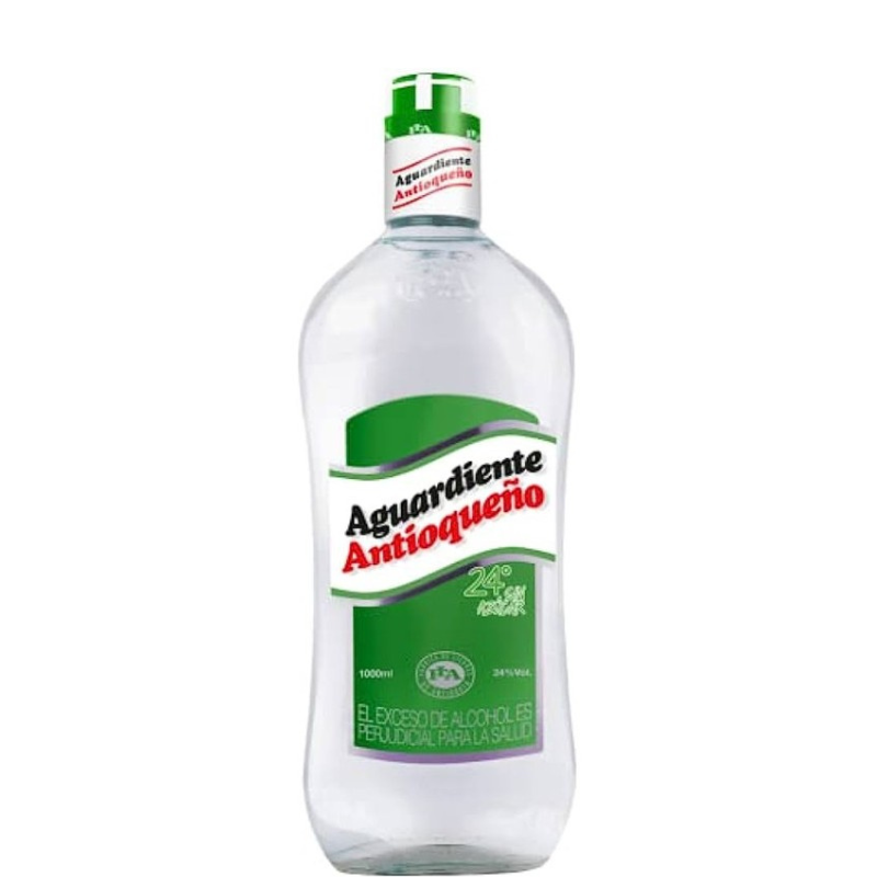 Aguardiente Antioqueño Traditionnel (Tapa Verde) – 1 Litre x 12 unités