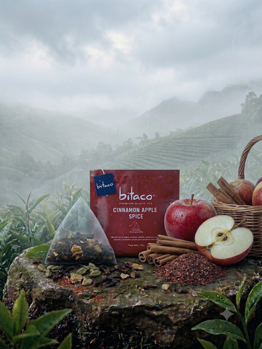 Bitaco Cinnamon Apple Spice | Thé Noir, Rooibos & Épices (60 Pyramides)